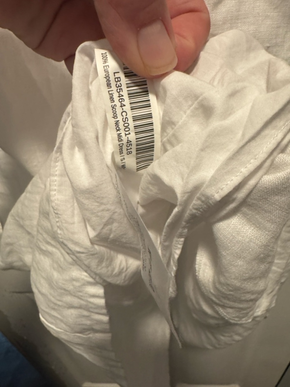 Quince White 100% European Linen Scoop Neck Midi Dress - Picture 6 of 6